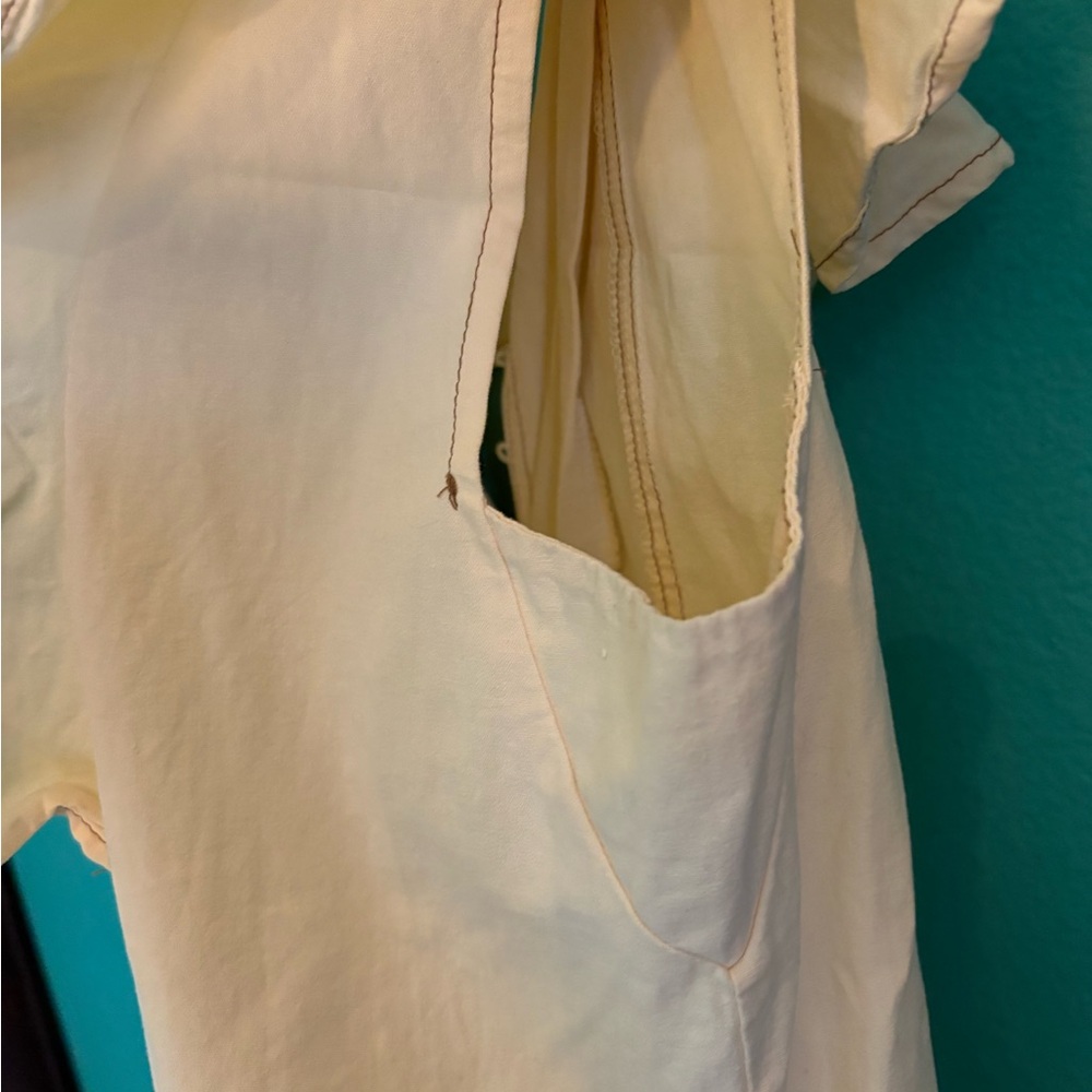 Ruffle v-neck mini cotton shift dress - Picture 9 of 12